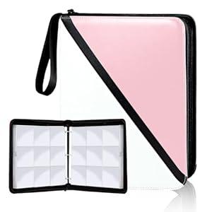 Slizenp Trading Card Binder 9 Pocket, 900 Pockets Card Holder with 50 Removable Sleeves for Game Cards, Premium Card Book, Game Cards & Sports Cards (Pink, 9-Pocket)