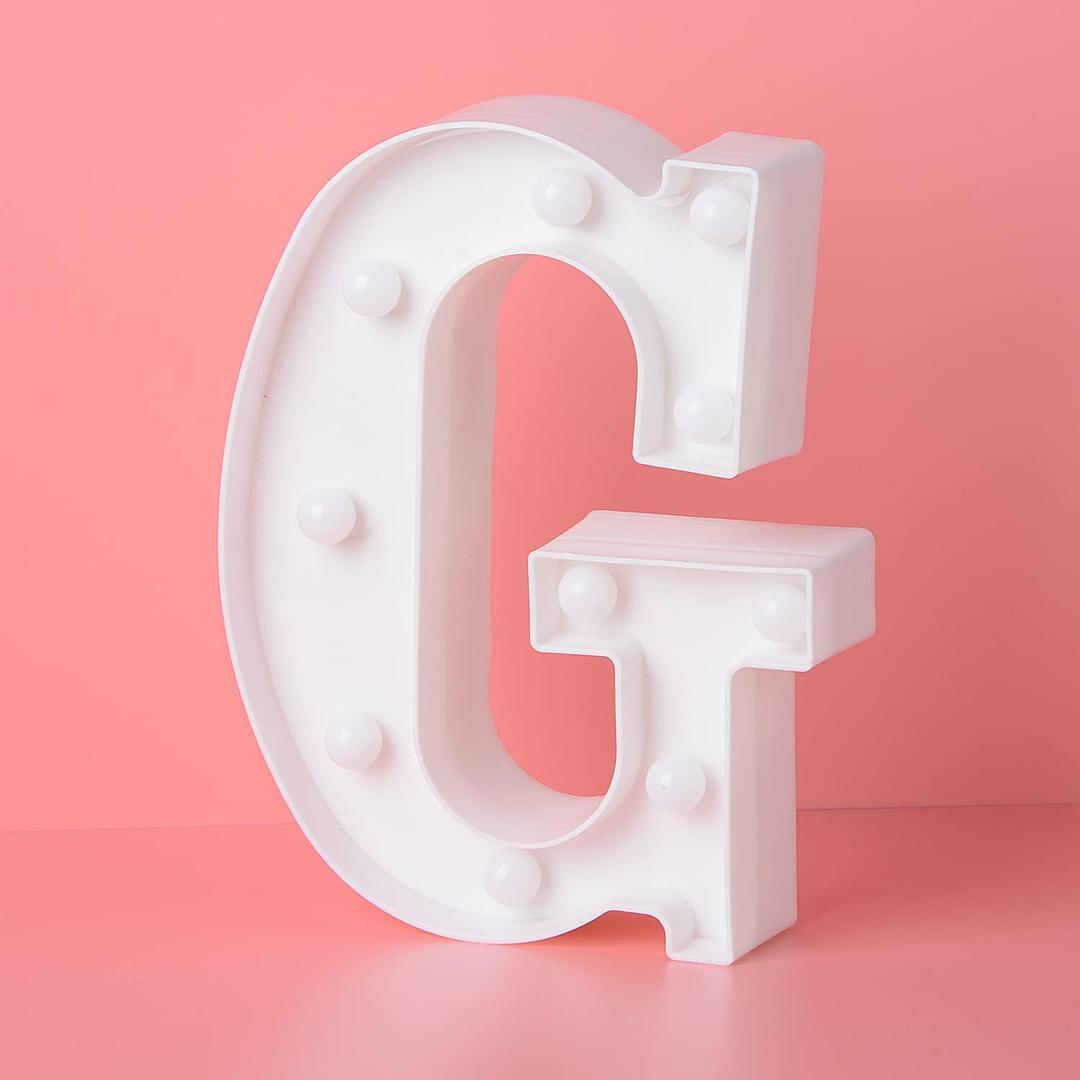 LED Marquee Letter Lights G Alphabet Light Up Marquee Number Letters Sign for Wedding Birthday Party Battery Powered Christmas Lamp Night Light Home Bar Decoration