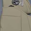 Car Seat Cover for Luxury & Comfort - PU Leather, Anti-Slip, Full Wrap Protection with Storage Pocket for Bottom Cushion - Universal Fit for 95% of Vehicles (Yellowish-White,2 Piece)