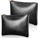 2 Pcs Leather Pouch Bag with Zipper Rolling Storage Case Small Leather Pouch Holder Case for Tool Carrying