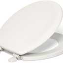 KOHLER 4695-96 Ridgewood Round-Front Toilet Seat, Compression-Molded Wood, Color-Matched Plastic Hinges, Biscuit