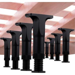 MAQUITA 8 Pcs Adjustable Height Bed Support Legs, 5.1"-8.7" Bed Frame Legs for King Queen Bed Slats Bed Slat Support Bed Frame Center Support Furniture Leg Replacement Kit