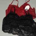 Avidlove Lace Bralette for Women V Neck Cami Tank Y2k Camisoles Adjustable Spaghetti Strap Crop Top (Medium, Black & Wine)