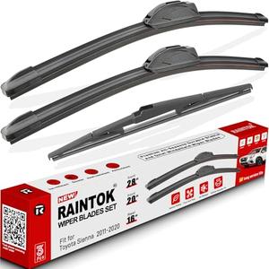 RAINTOK Windshield Wiper Blades Replacement for 2011-2020 Toyota Sienna Original Factory Quality Front Rear Wipers Blade Set for My Car - 20" (Pack of 1)