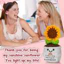 3 x MBL Friend Birthday Gifts for Women - Funny Cute Crochet Sunflower Easter Basket Stuffers Essentials Friendship Graduation Long Distance Gifts for Bestfriend Best Friend Female Work Bestie BFF