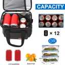 Femuar Reusable Lunch Box for Men/Women - Insulated Lunch Bag Leakproof Lunchbox for Work Office Picnic Beach - Freezable Lunch Cooler Bag with Adjustable Shoulder Strap - Black