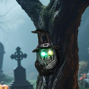 Halloween Light Up Witch Decorations - Solar Powered Outdoor Lights, Spooky & Scary Witch Props for Haunted House Party, Yard, Garden & Halloween Decor