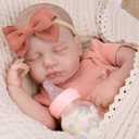 Aori Reborn Baby Doll Lifelike - 20" Realistic Newborn Girl, Handmade Soft Cloth Body, Lifelike Features, Nice Gift for Kids 3+, Elderly and Collectors (Light Orange)