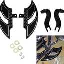 HDBUBALUS Motorcycle Floorboards Rear Passenger Foot Pegs Pedals + Brackets Mounting Kit Fit for Harley Touring Electra Road Glide Dyna Sportster