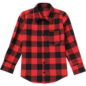 Mommy and Me Christmas Dresses Long Sleeve Green Red Black Buffalo Plaid Family Matching Outfits for Photoshoot Fall Winter Xmas Gingham Mom Daughter Daddy Son Matching Outfits Red Plaid (Men M)