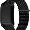 E ECSEM Sport Nylon Loop Band Compatible with WHOOP 5.0/4.0 Adjustable Breathable Braided Elastic Straps Replacement Stretchy Wristband for WHOOP 5.0 Activity Tracker (Black&Pink&Orange)