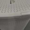 Mind Reader 60L Slim Laundry Hamper, Clothes Basket, Lid, Wicker Design, Plastic, 17.65"L x 13.75"W x 24.15"H, White