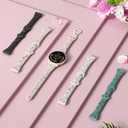 18mm Floral Engraved Slim Silicone Watch Bands Compatible with Garmin Venu 3s/Venu 4 41mm/Vivoactive 4s/ Venu 2s/ Vivomove 3s /Forerunner 255S/265S, Cute Flower Thin Soft Strap Wristband for Women Men