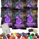 DND Mystery Dice Bundle  6 Blind Bags w/ 7 Polyhedral RPG Dice, 4 Metal Coins, Enamel Pin & Velvet Bag Each  1 in 10 to Get Premium Set  Gift for TTRPG Players, DMS & Dice Goblins (6 Packs Set)