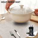 homing Faux Leather Heat Resistant Placemats 6 Packs, Waterproof Wipeable Dining PU Place Mats for Indoor & Outdoor, Easy to Clean, Beige