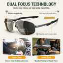 JO Bifocal Reading Glasses Sunglasses 2 Pack - UV400 Protection Aviator Bifocal Sun Reader for Men (Black/ Gun-Metal, 2.5, x)