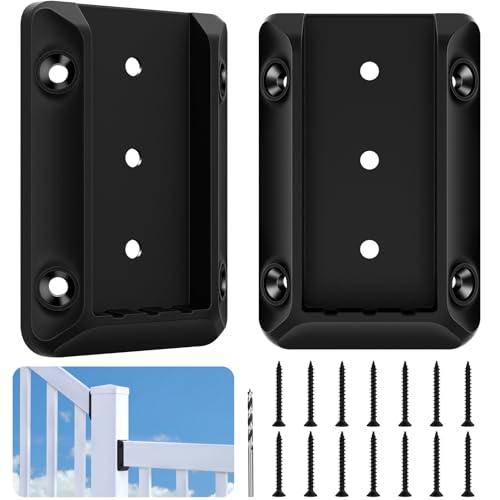 DN Mate 5 PCS Deck Railing Bracket Connectors for 2x4 (Actual 1.5”x3.5”) Wood Post to Handrail Connection, Stair Railing Connectors with Coated Wood Screws,Drill Bit, Fence Railing Brackets