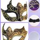 Ubauta Masquerade Mask for Women Halloween Costume: Elegant Phoenix Glitter Half Face for Mardi Gras Cosplay Carnival (Gold & Black)