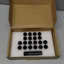 Gaemi 7/16 Lug Nuts,7/16 Spline Lug Nuts Black for Aftermarket Wheels,6 Spline Lug Nuts Set with 1 Socket Key,1.38" Tall 3/4" Hex Conical Seat 60,20 Pack