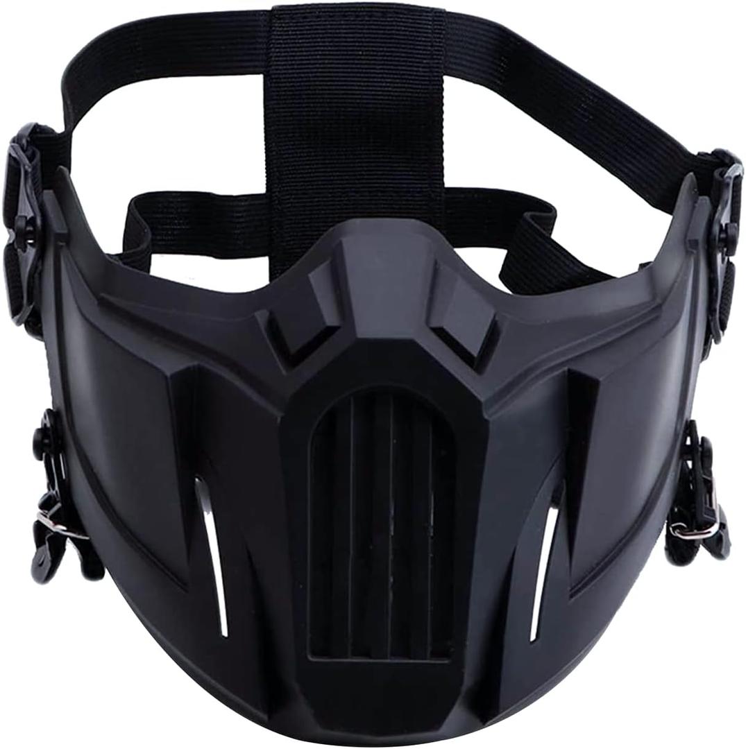 Airsoft Mask Creative Protective Half Face Mask Outdoor Game Mask Costume Mask Outdoor Sports Masks (Black)