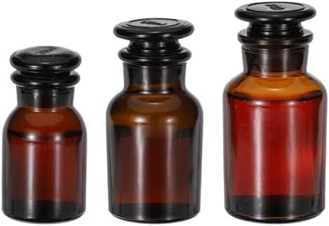 PATIKIL Reagent Media Bottle, 30/60/125ml Glass Wide Mouth Reagent Media Storage Bottle with Glass Ground Stopper for Lab Water Reagent Liquids, Chemistry, Science, Vase, Perfume, Amber PATIKIL Reagent Media Bottle, 30/60/125ml Glass Wide Mouth Reagent Media Storage Bottle with Glass Ground Stopper for Lab Water Reagent Liquids, Chemistry, Science, Vase, Perfume, Amber