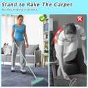 Carpet Rake for Pet Hair Removal - Reusable Pet Hair Remover, 60 Adjustable Long Handle Cat Dog Carpet Rake Scraper with Patented Design, Dog Hair Rake Brush for Rugs, Mats