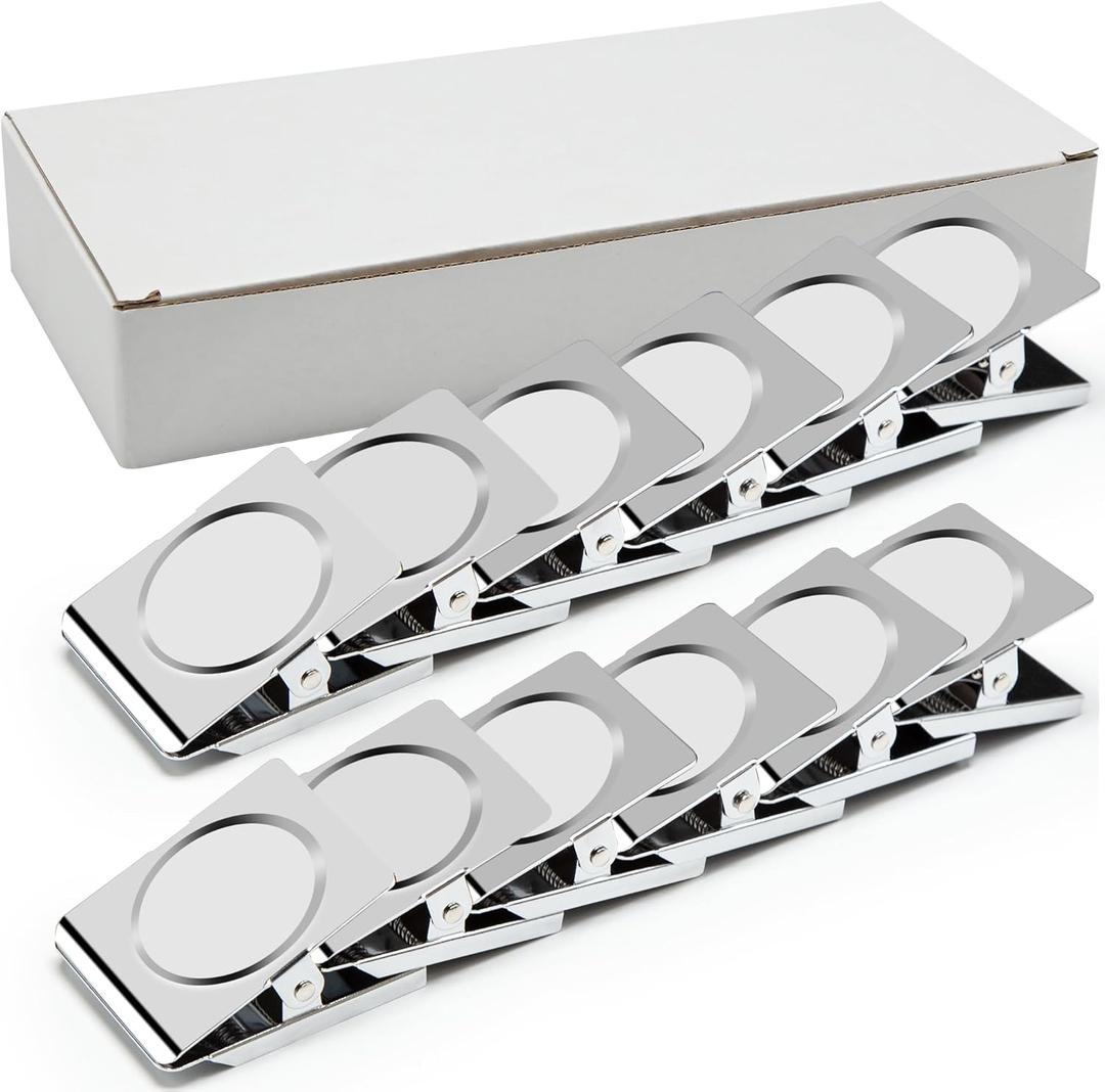 Magnetic Clips, 2.12 inches Heavy Duty Metal Magnet Clips for Hanging, 12 Pack Extra Strong Large Magnetic Clips for Whiteboard, Classroom, Office, Refrigerator