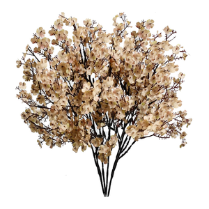 Mandy's Light Brown Artificial Baby’s Breath Flowers 6 Bundles Silk Gypsophila, 18.5 Inch European Style Modern Home Decor Centerpiece, Neutral Wedding Flower Arrangements