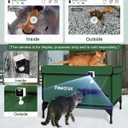 Heated Cat House for Outdoor Cats, Waterproof Insulated Outdoor Cat House with Heating Pad, Weatherproof Elevated Heated Cats House for Outside Feral Cats (Green, 29" L x 17" W x 20" H)