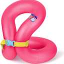 Floaties Swim Vest for Child, Portable Inflatable Pool Floats Swimming Ring with Adjustable Safety Buckle, Safety Swim Arm Bands with Double Surround Air Bag, Durable Float Tube for Kids (M(for weight:50-88lbs), Pink)