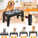 URPOWER Raised Dog Bowls 4 Height Adjustable Elevated Bowl Stand with Stainless Steel Water Bowl Non-Slip Dog Food Bowls Stand for Small Medium Large Dogs and Pets