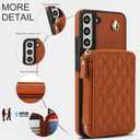 Phone Case for Samsung Galaxy S21 FE 5G Wallet Cell Cover with Tempered Glass Screen Protector Wrist Crossbody Strap RFID Blocking Card Holder Slot S 21 EF S21FE5G UW S21FE 21S G5 6.4 inch Women Brown