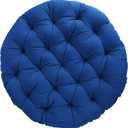 Sorra Home Tufted Papasan Cushion - Bucket & Moon Chair Comfy Round Cushion - Floor Pillow with Plush Foam for Indoor Furniture (Frame Not Included) - Blue (44" x 44" x 4")