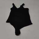 SAUNGKUAI Women's Sexy One Shoulder Sleeveless Cutout Thong Bodysuit Tank Top Body Suits V Backless Tummy Control Shapewear Black, Small