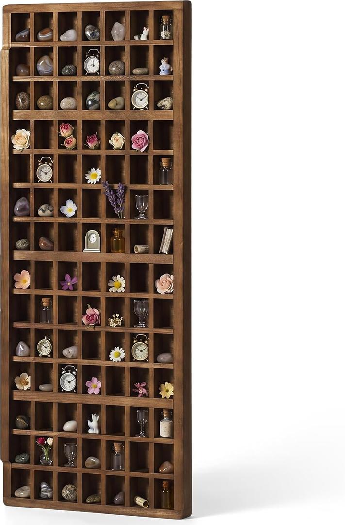 Wesiti 98 Slots 98 Slots Vintage Wooden Printer Tray Display
Rustic Wood Shot Glasses Display Case 32x12x2 Inch Brown Antique Printers Tray Holder for Bar Cabinet Collection Home Decor