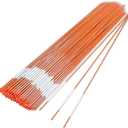 Hourleey 100 Pack 48" Reflective Driveway Markers, 5/16 Inch Dia Snow Stakes with Fiberglass Pole & Hammer Cap, Visibility Safety Markers Reflective Strip for Snow Plowing and Landscape