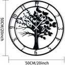 20inch/50cm Large Tree of Life Wall Clocks for Living Room Decor,Bedroom,Battery Operated Metal Big Decorative Silent Non Ticking Wall Clock for Farmhouse(Tree of Life, 20 inches)