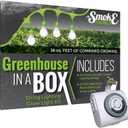 Miracle LED Greenhouse in a Box Grow Kit - Includes 4 Smokephonics Full Spectrum 150W Replacement Grow Light Bulbs & 1 4-Socket Corded Fixture with SproutMatic Grow Light Timer