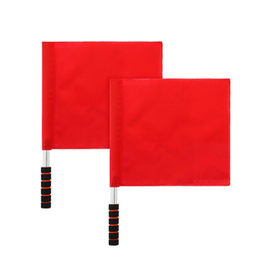Yuanchu Volleyball Flags Line Judge Set, 2PCS Lightweight Referee Flags with Sponge Handle and Stainless Steel Pole High Visibility Red Flags for Volleyball Soccer, Track and Field