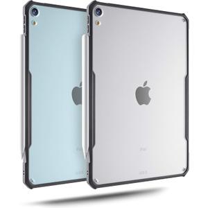 TineeOwl iPad Air 11 Inch Case M4/M3/M2 (2026/2025/2024), 5/4 Gen 10.9 inch (2022/2020), Ultra Thin, Matte Clear, Supports Apple Pencil Charging and Touch ID, TPU Bumper (Black/Matte Back)