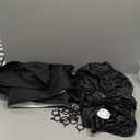 No-Drill Room Divider Curtain Set: Includes 106" W x 96" L Black Curtain & Adjustable Pole Brackets (35-100" W x 43-120" H Adjustable Range)