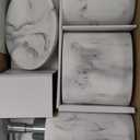 L'ARL GMVOI Bathroom Accessories Set,4 Pieces Marble Bathroom Vanity Countertop Accessory Set with Bathroom Toothbrush Holder Set,Soap Dispenser,Tumbler,Soap Dish for Bathroom Home Decor