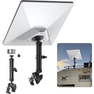 XLTTYWL 2025 Starlink Mini Pole Mount Kit, Aluminum Mini Starlink Tripod Adapter with 1/4"-20 & 3/8"-16 Thread and Adjustable Clamp Bracket for Star Link Mini X Dishy RV, Camper, Roof Rack, Balcony (Gray)