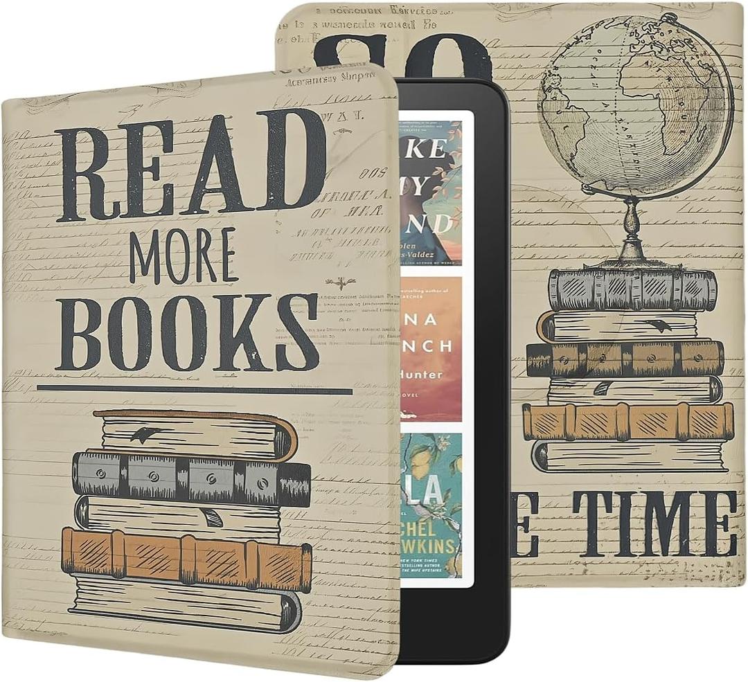 Case for Kindle Paperwhite 12th Gen 2024 (7") & Kindle Colorsoft Signature Edition, Book Lovers 360 Degree Rotating Multi-Angle Stand TPU Protective Cover with Auto Sleep Wake Smart Case