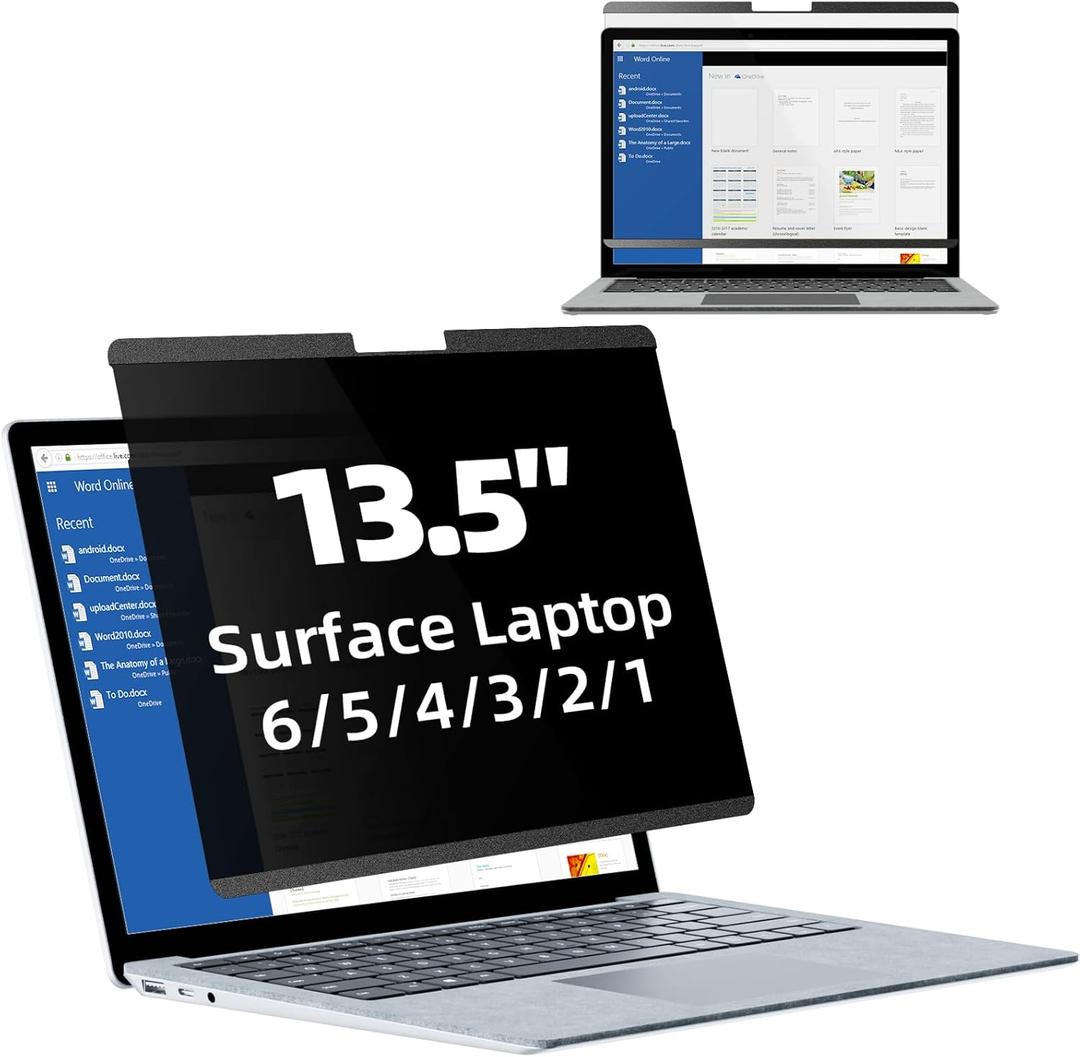 Mamol Magnetic Privacy Screen for 13.5 inch Microsoft Surface Laptop 6/5/4/3/2/1, Removable Anti Spy Glare Blue Light Filter, Surface Laptop Privacy Screen Protector 13.5 in