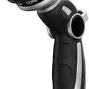 RESTMO Water Hose Nozzle, Metal Garden Hose Sprayer, Heavy Duty | 9 Spray Patterns | High Pressure | Thumb Flow Control, Ideal for Outdoor Lawn & Plant Watering, Car & Pet Washing, Silver