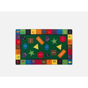 KIDCARPET.COM Shapes & Alphabets - Bright Rectangle Classroom Rug | Bordered Area Rug for Preschool Daycare Learning 7'6" x 12" Ft