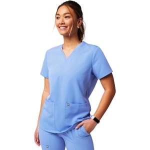 Fabletics Women's Method 2-Pocket Scrub Top - MotionTech, 4-Way Stretch, Wrinkle-Resist, Anti-Shrink