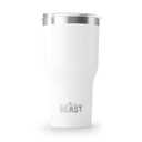 BEAST Insulated Coffee Mug – 900 ml I Arctic White I Stainless Steel I Reusable, Insulated Cups I 2 Straws and Cleaning Brush, Double Walled Travel Coffee Thermos I Hot or Iced Coffee