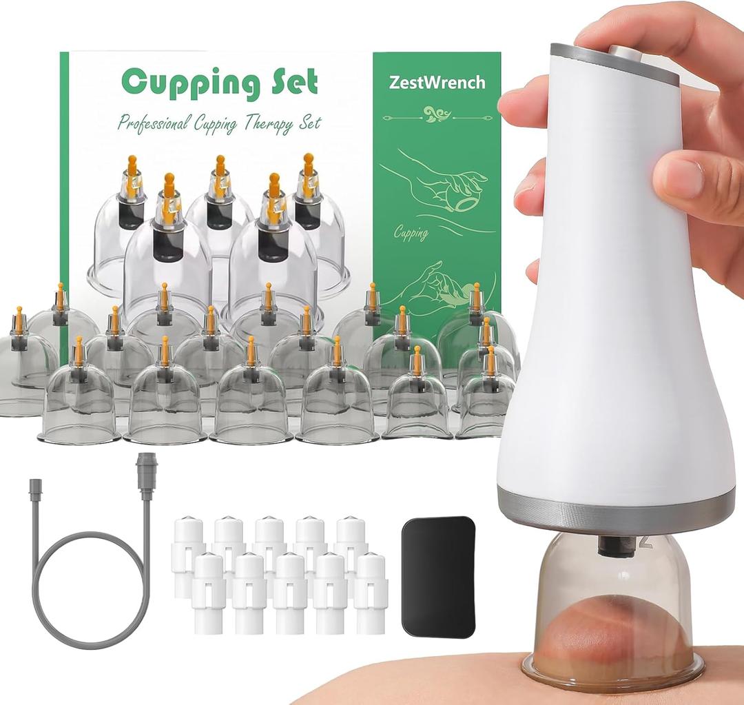 Cupping Kit for Massage Therapy, Professional Cupping Set with Electric Pump, Cup Therapy Set with 20pcs High Temp & High Pressure Resistant Vacuum Cups,an Automatic Suction Cupping Device